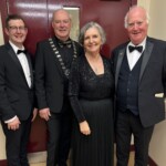 Opening Night 2024 - Festival Secretary Kevin McEvoy, ADCI Chair Liam Hannaway, Adjudicator Imelda McDonagh, Festival Chair Eamonn Doran